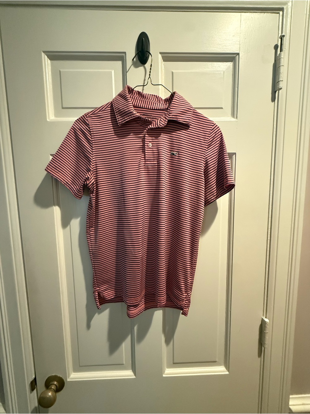 Youth Boys  Salmon & navy Striped Polo Shirt